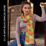 Orange & Green Shiny Look Abstract Pattern Long Scarf<br><div class="desc">Scarf with colourful shades in abstract art patterns that give a shiny look.  Personalise this template if you want to exchange the image. Customise further for more changes.</div>