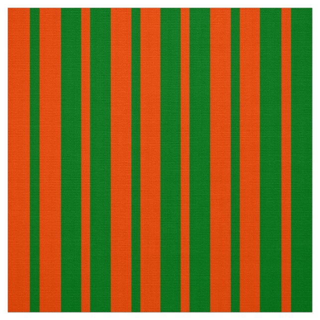 Orange Green Stylish Stripes Pattern Design  Fabric (Swatch)