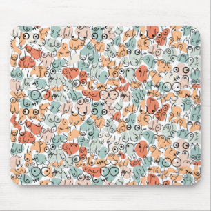 orange green woman fun gift mouse mat