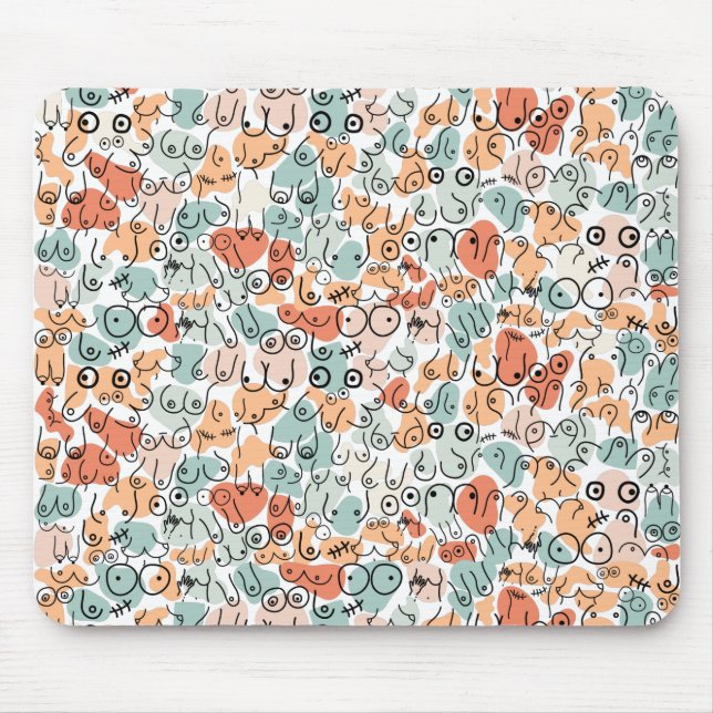 orange green woman fun gift mouse mat (Front)