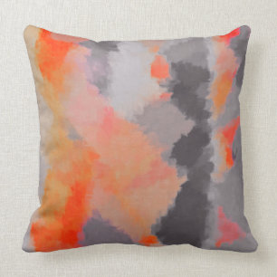 Orange Grey Abstract Cushion