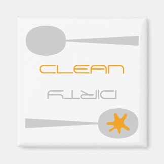 Orange, Grey and White, Clean or Dirty Dishwasher Magnet