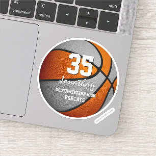 Orange grey basketball team colours spirit gifts