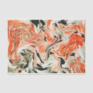 Orange Grey & Black Marble Stone Tissue Paper