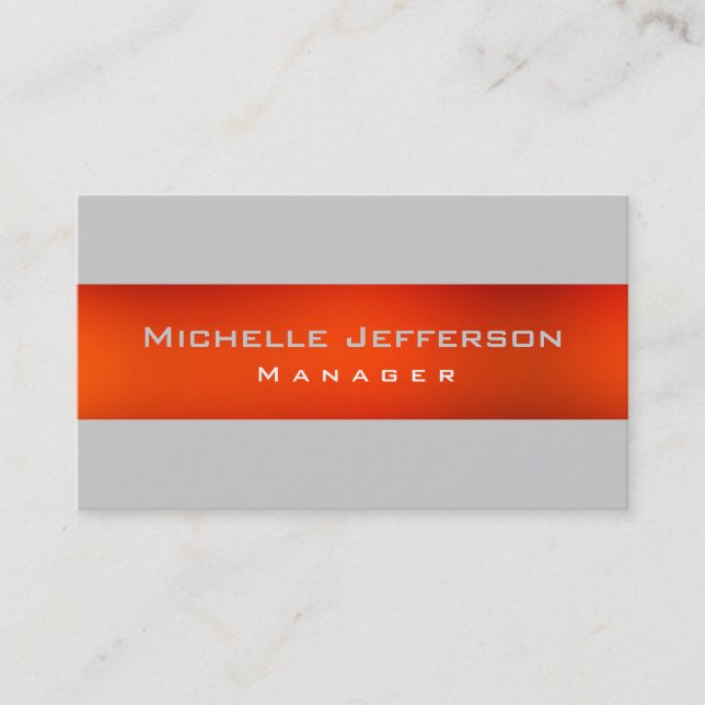 Orange Grey Creative Manager Business Card (Front)