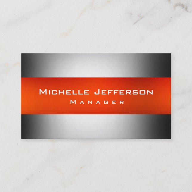 Orange Grey Creative Manager Business Card (Front)