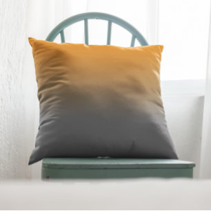 Orange Grey Gradient Ombre Fading Cushion