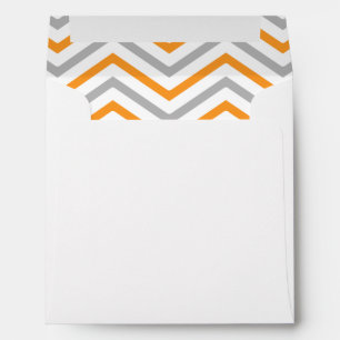 Orange Grey Grey Chevron Lined Envelopes