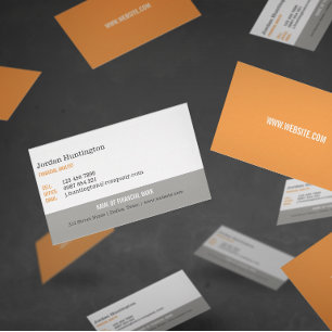 Orange & Grey Minimal Business Card