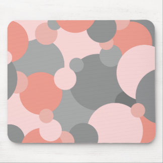 Orange-grey Molecules Mouse Pad