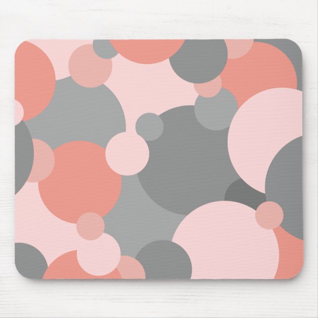 Orange-grey Molecules Mouse Pad (Front)