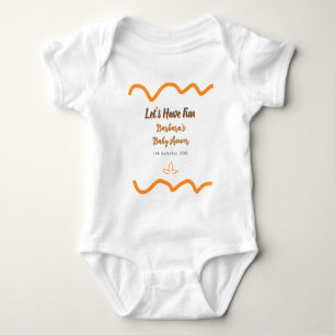 Orange grey retro spanish baby shower boho modern bodysuit