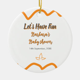 Orange grey retro spanish baby shower boho modern  ceramic tree decoration