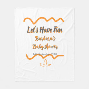 Orange grey retro spanish baby shower boho modern  fleece blanket