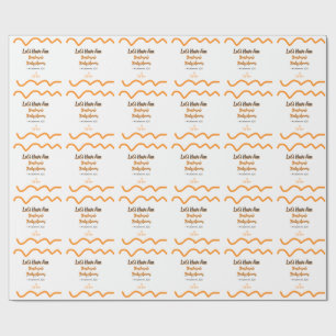 Orange grey retro spanish baby shower boho modern wrapping paper