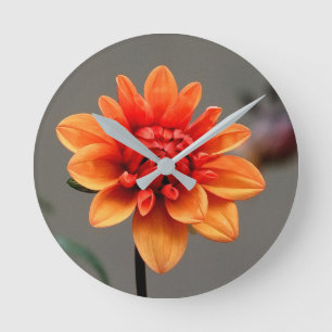 Orange & Grey Round Clock