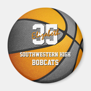 orange grey school basketball team colours magnet