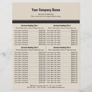 Orange Grey Simple Border Price List 4 Flyer