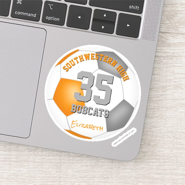 Orange grey team colours kids teens soccer (Detail)