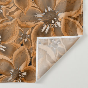Orange, grey watercolor flowers. tapestry