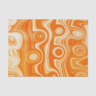 Orange Groovy Swirl Vintage Style with Cute Art Tissue Paper