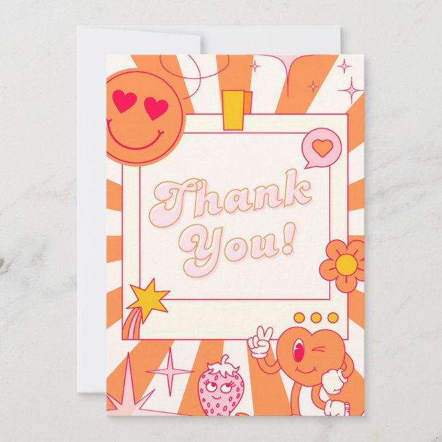 Orange groovy thank you card (Front)