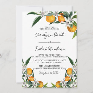 Orange Grove Botanical Citrus Wedding Invitation