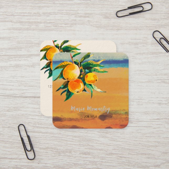 Orange grove square business card (Front/Back In Situ)