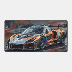 Orange GTR Supercar Race Car Desk Mat