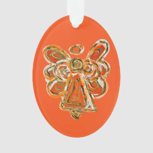 Orange Guardian Angel Christmas Pendant Ornaments