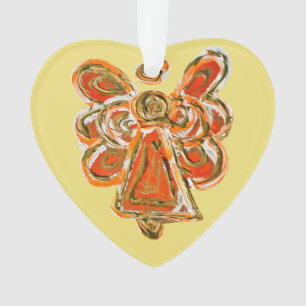 Orange Guardian Angel Christmas Pendant Ornaments