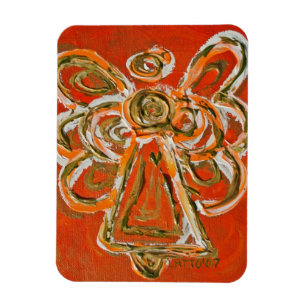 Orange Guardian Angel Custom Magnet Art Painting