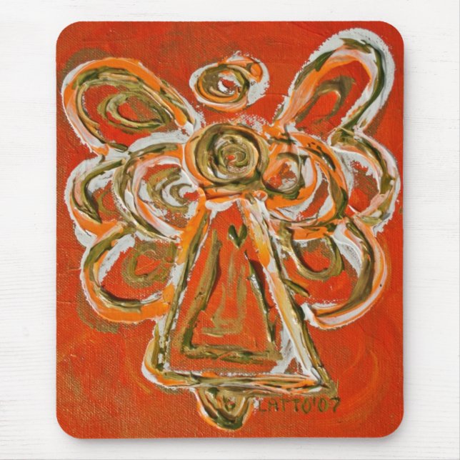 Orange Guardian Angel Mousepad (Front)