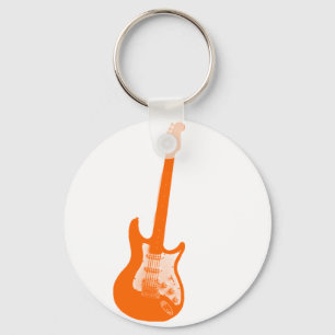 Orange guitar key ring