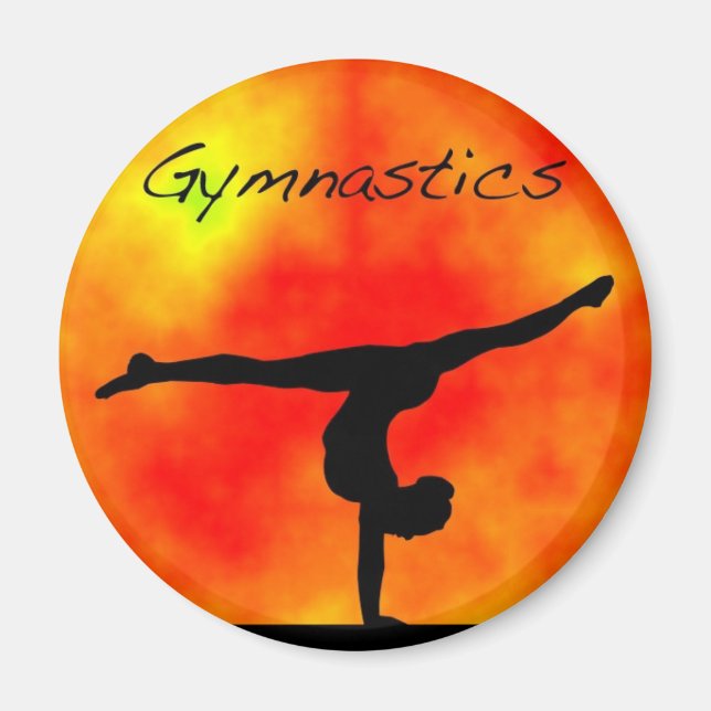 Orange Gymnastics Magnet (Front)