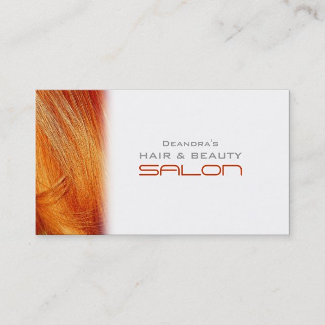 Orange Hair Salon Appointment Business Card (Front)