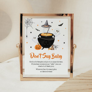 Orange Halloween Baby is Brewing Don't Say Baby Poster