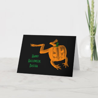 Orange Halloween Frog Card