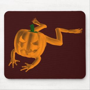 Orange Halloween Frog Mouse Mat