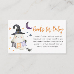 Orange Halloween Ghost Little Boo Books for Baby Enclosure Card