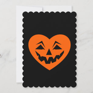 orange halloween heart gothic valentine creepy invitation