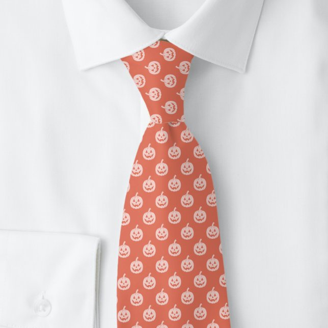 Orange Halloween Jack-O-Lantern Tie (Creator Uploaded)
