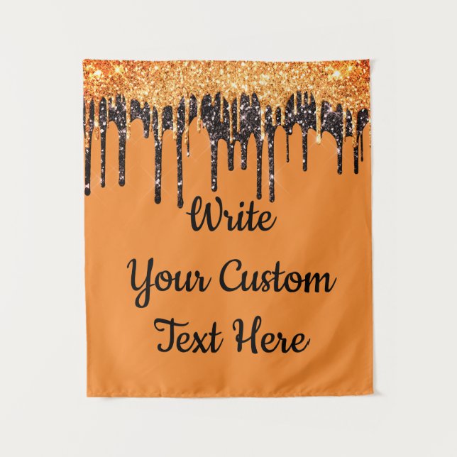 Orange Halloween Party Photo Booth Backdrop Prop Tapestry (Front)