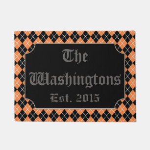 Orange Halloween Personalised Doormat