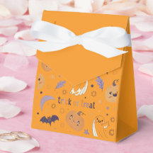 "Orange Halloween Pumpkin and Ghost Favour Box"