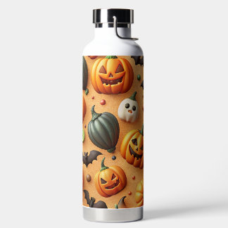 ORANGE HALLOWEEN PUMPKINS BATS CANDY WATER BOTTLE