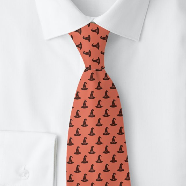 Orange Halloween Witch Hat Tie (Creator Uploaded)