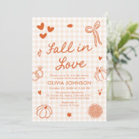 Orange Hand Drawn Fall in Love Bridal Shower