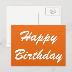 Orange Happy Birthday Postcards