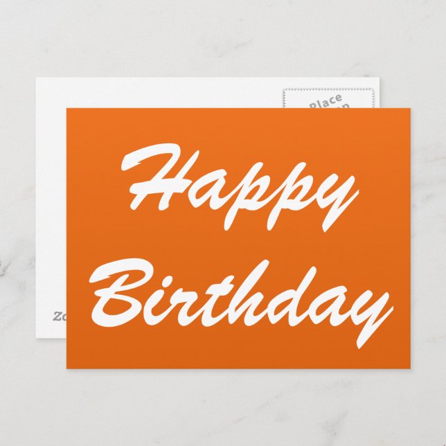 Orange Happy Birthday Postcards (Front/Back)